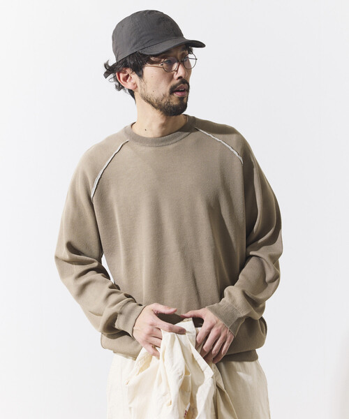 FREAK'S STORE(フリークスストア)の「FREAK’S STORE/フリークスストア クールタッチ Wフェイス 配色 クルーネックニット/両面接触冷感(ニット/セーター・メンズ・ベージュ/ブラック/サックスブルー・LARGE/MEDIUM)」の17枚目の写真