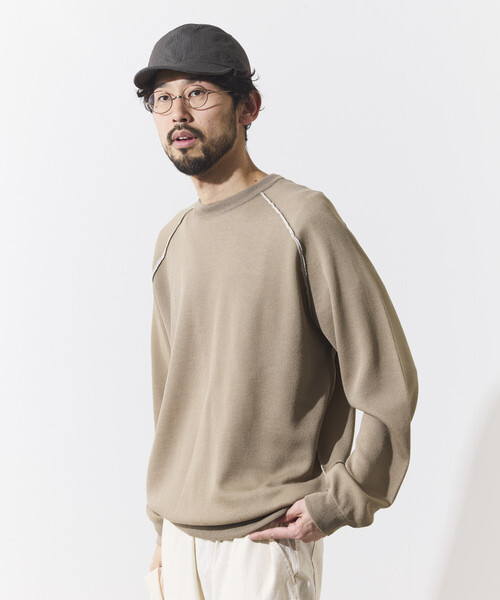 FREAK'S STORE(フリークスストア)の「FREAK’S STORE/フリークスストア クールタッチ Wフェイス 配色 クルーネックニット/両面接触冷感(ニット/セーター・メンズ・ベージュ/ブラック/サックスブルー・LARGE/MEDIUM)」の18枚目の写真