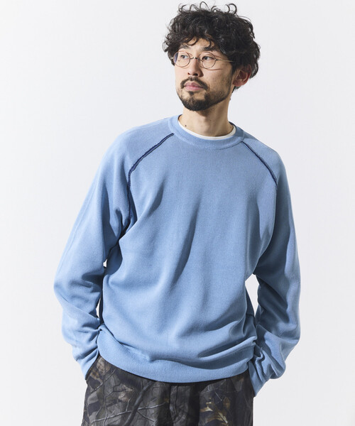 FREAK'S STORE(フリークスストア)の「FREAK’S STORE/フリークスストア クールタッチ Wフェイス 配色 クルーネックニット/両面接触冷感(ニット/セーター・メンズ・ベージュ/ブラック/サックスブルー・LARGE/MEDIUM)」の21枚目の写真