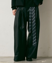 Faux Leather Flare Wide Pants / 合成皮革フレアワイドパンツ