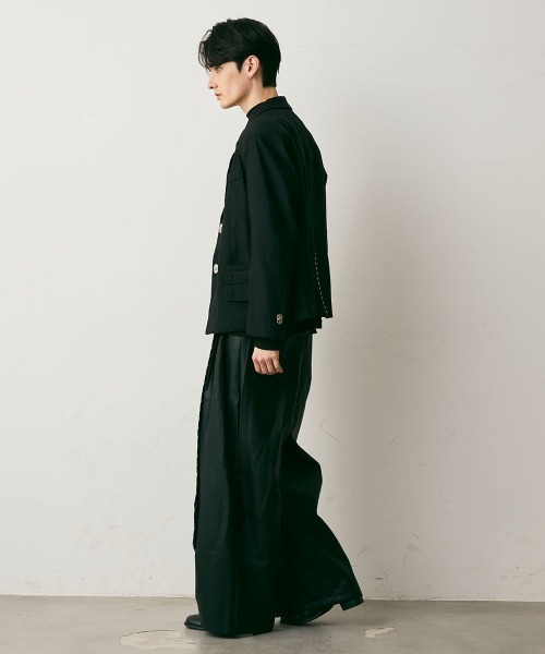 Shoowtime（ショウタイム）の「Faux Leather Flare Wide Pants / 合成皮革フレアワイドパンツ（その他パンツ・メンズ・ブラック・X-LARGE/LARGE/MEDIUM）」の14枚目の写真