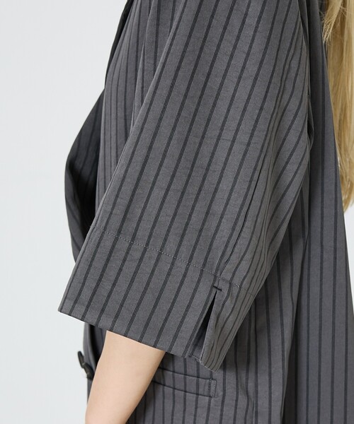 NOMINE（ノミネ）の「ハーフスリーブダブルジャケット（テーラードジャケット・レディース・チャコールグレー・フリー）」の14枚目の写真