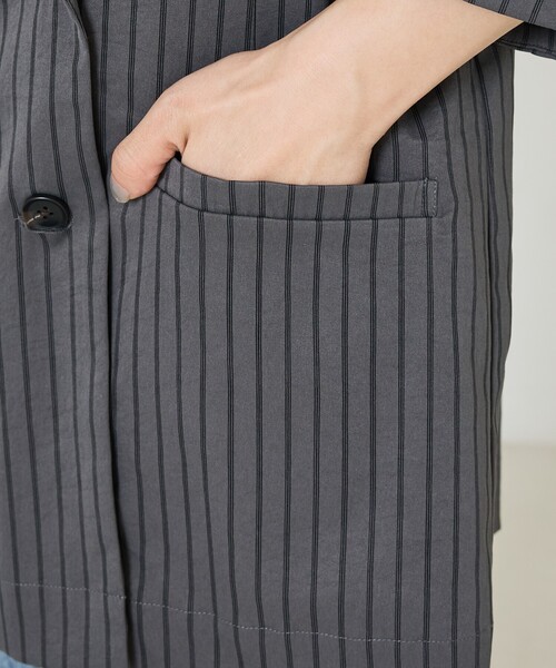 NOMINE（ノミネ）の「ハーフスリーブダブルジャケット（テーラードジャケット・レディース・チャコールグレー・フリー）」の15枚目の写真