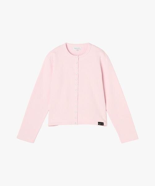 agnes b.(アニエスベー)の「WEB限定 ロゴ コットン 長袖 カーディガンプレッション(カーディガン/ボレロ・レディース・ピンク系その他・2/1/3)」の1枚目の写真