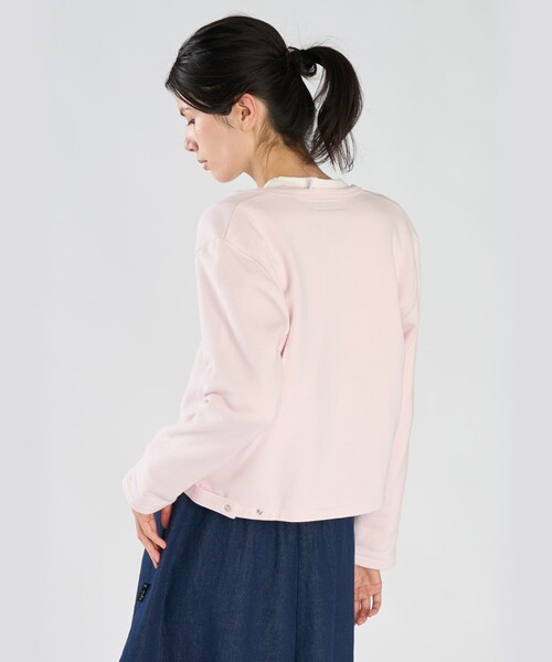 agnes b.(アニエスベー)の「WEBスペシャル ロゴ コットン 長袖 カーディガンプレッション(カーディガン/ボレロ・レディース・ピンク系その他・2/1/3)」の4枚目の写真