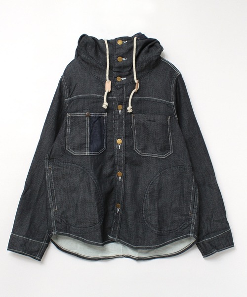 min@RNA（ミンアットアールエヌエー）の「J1755 ニットライクデニムフードジャケット（デニムジャケット・レディース・インディゴブルー/ライトインディゴブルー・MEDIUM）」の3枚目の写真