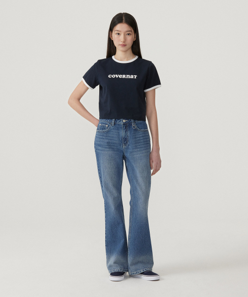 COVERNAT WOMAN（カバーナットウーマン）の「ウーマンクロップクーパーロゴリンガーTシャツネイビー（Tシャツ/カットソー・レディース・その他・WS/WM）」の4枚目の写真
