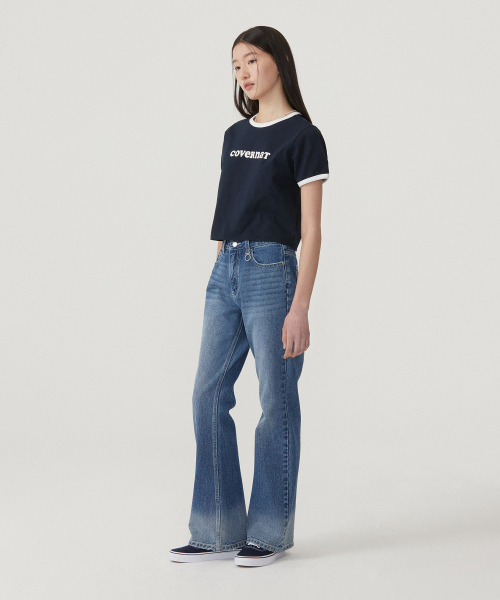 COVERNAT WOMAN（カバーナットウーマン）の「ウーマンクロップクーパーロゴリンガーTシャツネイビー（Tシャツ/カットソー・レディース・その他・WS/WM）」の5枚目の写真