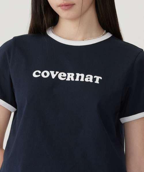 COVERNAT WOMAN（カバーナットウーマン）の「ウーマンクロップクーパーロゴリンガーTシャツネイビー（Tシャツ/カットソー・レディース・その他・WS/WM）」の7枚目の写真