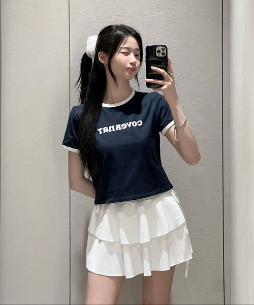 COVERNAT WOMAN（カバーナットウーマン）の「ウーマンクロップクーパーロゴリンガーTシャツネイビー（Tシャツ/カットソー・レディース・その他・WS/WM）」の15枚目の写真
