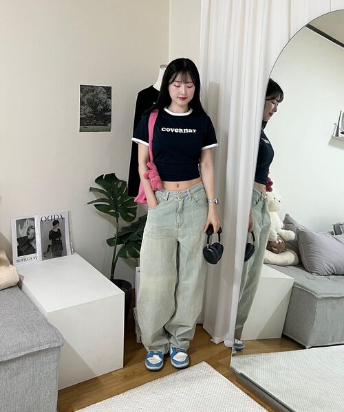 COVERNAT WOMAN（カバーナットウーマン）の「ウーマンクロップクーパーロゴリンガーTシャツネイビー（Tシャツ/カットソー・レディース・その他・WS/WM）」の16枚目の写真