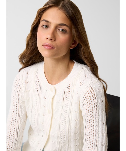 GUESS JEANS（ゲスジーンズ）の「GUESS JEANS POINTELLE Cardigan（カーディガン/ボレロ・レディース・オフホワイト・X-SMALL/SMALL/MEDIUM）」の3枚目の写真