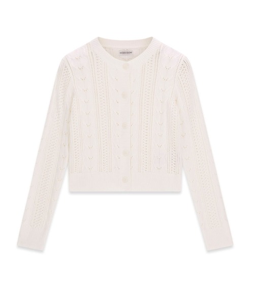 GUESS JEANS（ゲスジーンズ）の「GUESS JEANS POINTELLE Cardigan（カーディガン/ボレロ・レディース・オフホワイト・X-SMALL/SMALL/MEDIUM）」の5枚目の写真