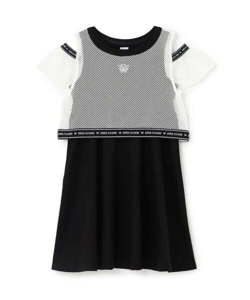 ANNA SUI mini（アナスイ・ミニ）の「メッシュTシャツ＋ワンピース【接触冷感・UVカット】（ワンピース・キッズ・サックスブルー/ブラック・120cm/150cm/140cm/130cm/160cm）」の15枚目の写真