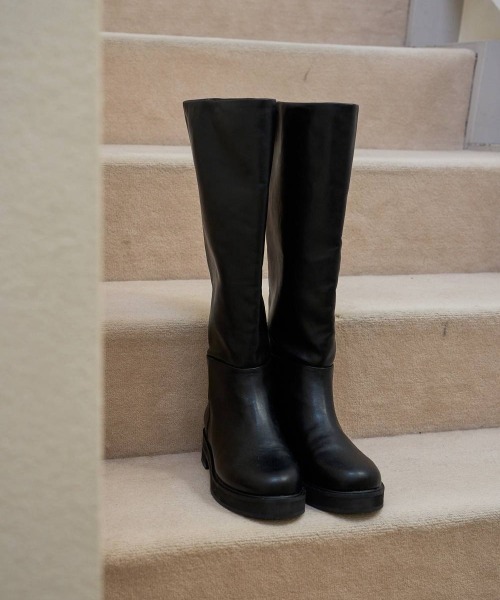 anuke（アンヌーク）の「anuke　Ecoleather Long Boots エコレザーロングブーツ/62521007（ブーツ・レディース・ブラック・36/38/37）」の14枚目の写真