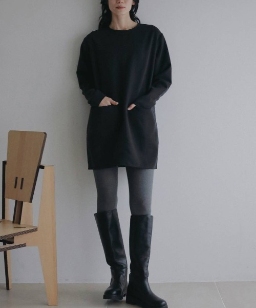 anuke（アンヌーク）の「anuke　Ecoleather Long Boots エコレザーロングブーツ/62521007（ブーツ・レディース・ブラック・36/38/37）」の3枚目の写真