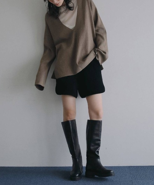 anuke（アンヌーク）の「anuke　Ecoleather Long Boots エコレザーロングブーツ/62521007（ブーツ・レディース・ブラック・36/38/37）」の4枚目の写真
