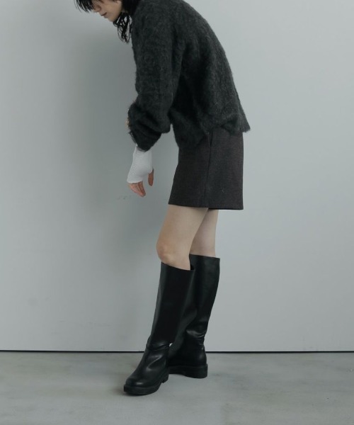 anuke（アンヌーク）の「anuke　Ecoleather Long Boots エコレザーロングブーツ/62521007（ブーツ・レディース・ブラック・36/38/37）」の9枚目の写真