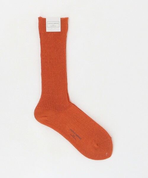 UNITED ARROWS(ユナイテッドアローズ)の「リブ ソックス(ソックス/靴下・メンズ・ダークグリーン/ベージュ/オレンジ/ブラック・FREE)」の1枚目の写真