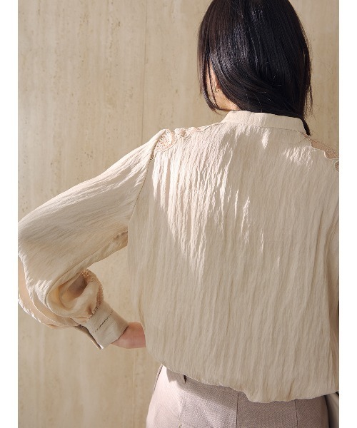 anuans（アニュアンス）の「レースフレームボリュームブラウス（シャツ/ブラウス・レディース・ベージュ/ブラック/アイボリー・FREE）」の7枚目の写真