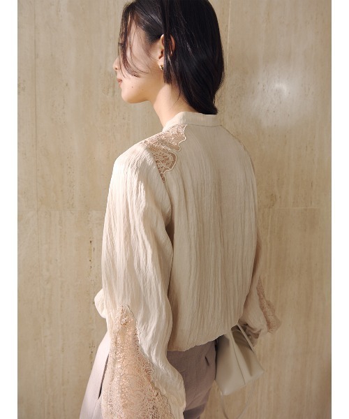 anuans（アニュアンス）の「レースフレームボリュームブラウス（シャツ/ブラウス・レディース・ベージュ/ブラック/アイボリー・FREE）」の6枚目の写真