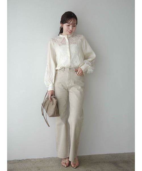 anuans（アニュアンス）の「レースフレームボリュームブラウス（シャツ/ブラウス・レディース・ベージュ/ブラック/アイボリー・FREE）」の13枚目の写真