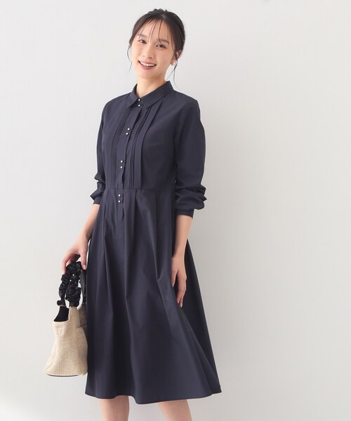 index（インデックス）の「ベルト付きタックシャツワンピース【洗濯機OK・イージーアイロン】（ワンピース・レディース・サックスブルー系2/ネイビー/ベージュ・40/38/36）」の13枚目の写真