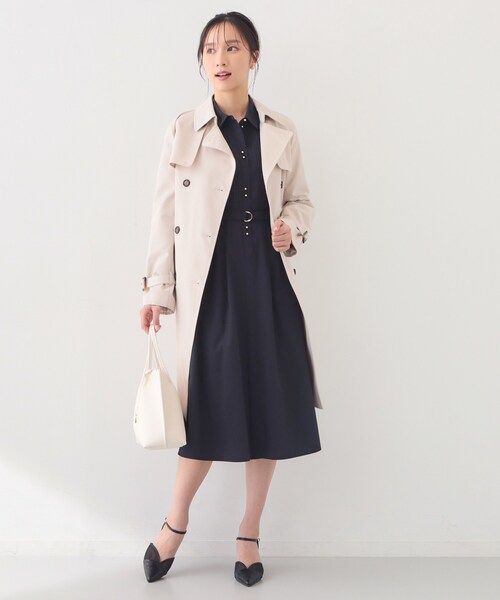 index（インデックス）の「ベルト付きタックシャツワンピース【洗濯機OK・イージーアイロン】（ワンピース・レディース・サックスブルー系2/ネイビー/ベージュ・40/38/36）」の16枚目の写真