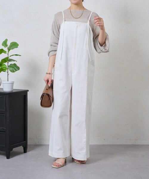 Jena espace merveilleux（ジェナ　エスパスメルヴェイユ）の「ストレッチサロペット（ワンピース・レディース・サックスブルー/ブラック/オフホワイト・FREE）」の6枚目の写真