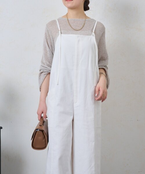 Jena espace merveilleux（ジェナ　エスパスメルヴェイユ）の「ストレッチサロペット（ワンピース・レディース・サックスブルー/ブラック/オフホワイト・FREE）」の5枚目の写真