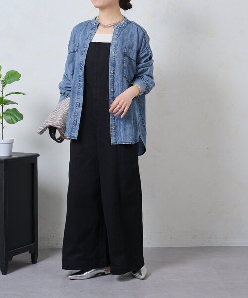 Jena espace merveilleux（ジェナ　エスパスメルヴェイユ）の「ストレッチサロペット（ワンピース・レディース・サックスブルー/ブラック/オフホワイト・FREE）」の21枚目の写真