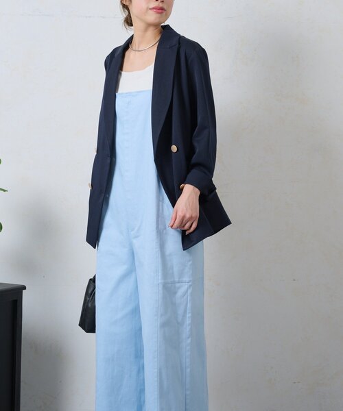 Jena espace merveilleux（ジェナ　エスパスメルヴェイユ）の「ストレッチサロペット（ワンピース・レディース・サックスブルー/ブラック/オフホワイト・FREE）」の18枚目の写真