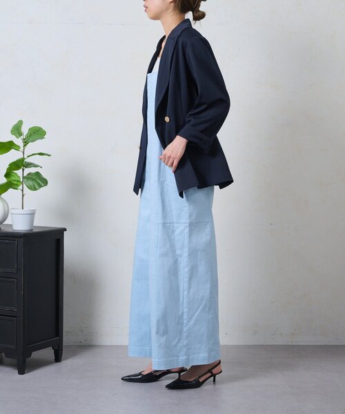 Jena espace merveilleux（ジェナ　エスパスメルヴェイユ）の「ストレッチサロペット（ワンピース・レディース・サックスブルー/ブラック/オフホワイト・FREE）」の17枚目の写真