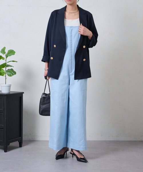 Jena espace merveilleux（ジェナ　エスパスメルヴェイユ）の「ストレッチサロペット（ワンピース・レディース・サックスブルー/ブラック/オフホワイト・FREE）」の16枚目の写真