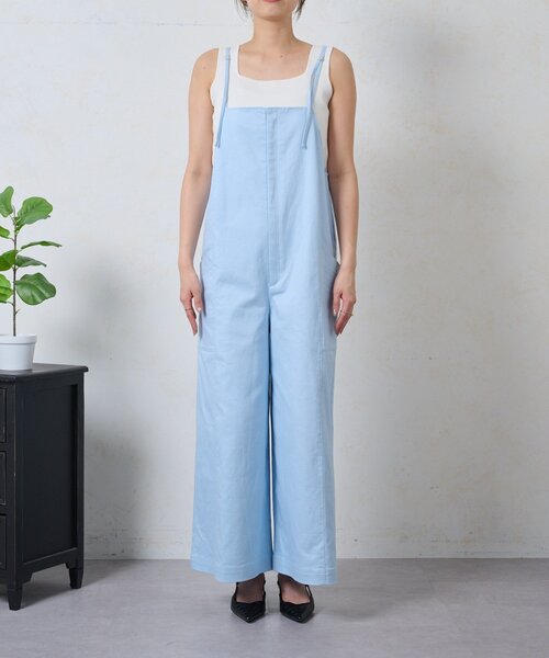 Jena espace merveilleux（ジェナ　エスパスメルヴェイユ）の「ストレッチサロペット（ワンピース・レディース・サックスブルー/ブラック/オフホワイト・FREE）」の14枚目の写真