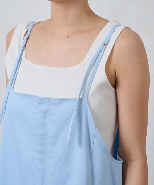 Jena espace merveilleux（ジェナ　エスパスメルヴェイユ）の「ストレッチサロペット（ワンピース・レディース・サックスブルー/ブラック/オフホワイト・FREE）」の10枚目の写真