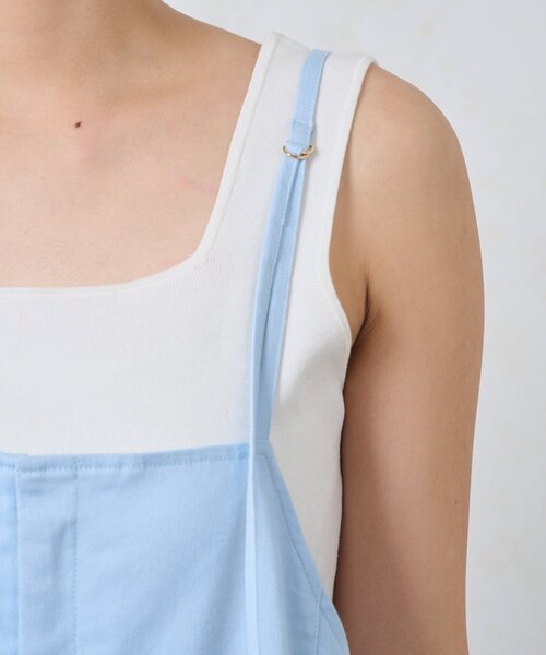 Jena espace merveilleux（ジェナ　エスパスメルヴェイユ）の「ストレッチサロペット（ワンピース・レディース・サックスブルー/ブラック/オフホワイト・FREE）」の9枚目の写真