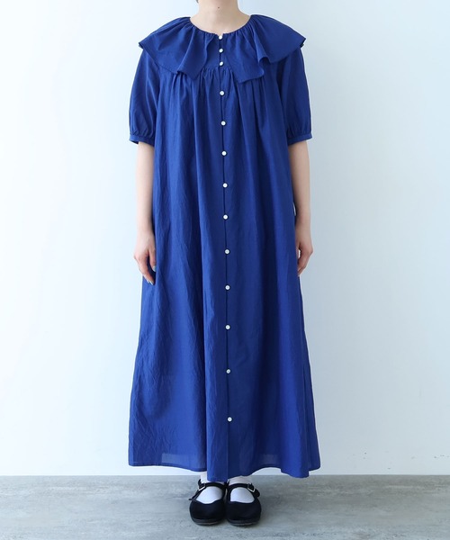 bulle de savon(ビュルデサボン)の「△コットン/キュプラ ローンIBK cape ワンピース(ワンピース・レディース・ホワイト/ブルー・FREE)」の20枚目の写真