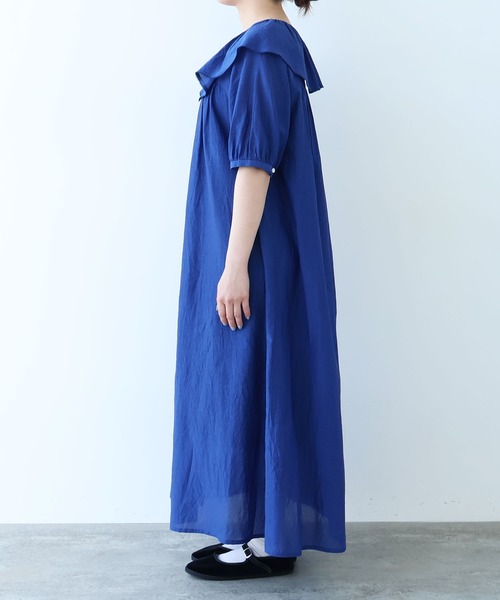 bulle de savon(ビュルデサボン)の「△コットン/キュプラ ローンIBK cape ワンピース(ワンピース・レディース・ホワイト/ブルー・FREE)」の21枚目の写真