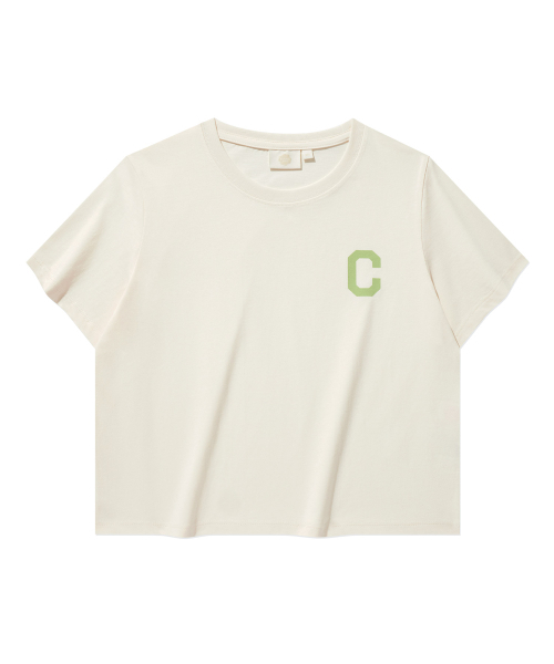 COVERNAT(カバーナット)の「(W) CロゴクロップTシャツ アイボリー(Tシャツ/カットソー・レディース・その他・WS/WM)」の2枚目の写真