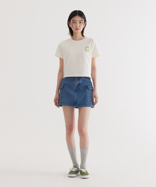 COVERNAT(カバーナット)の「(W) CロゴクロップTシャツ アイボリー(Tシャツ/カットソー・レディース・その他・WS/WM)」の4枚目の写真