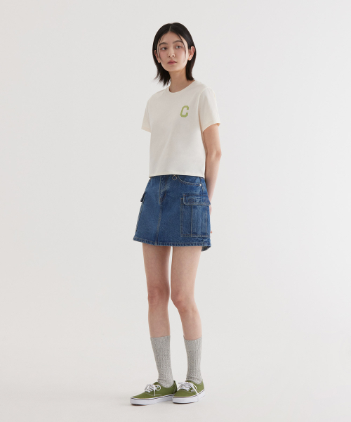 COVERNAT(カバーナット)の「(W) CロゴクロップTシャツ アイボリー(Tシャツ/カットソー・レディース・その他・WS/WM)」の5枚目の写真