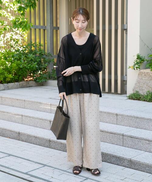 ITEMS URBANRESEARCH(アイテムズ アーバンリサーチ)の「シアーVネックニットカーデ(カーディガン/ボレロ・レディース・グレー系その他/ブラック/ブルー/ライトブラウン・FREE)」の8枚目の写真