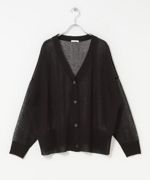 ITEMS URBANRESEARCH(アイテムズ アーバンリサーチ)の「シアーVネックニットカーデ(カーディガン/ボレロ・レディース・グレー系その他/ブラック/ブルー/ライトブラウン・FREE)」の10枚目の写真