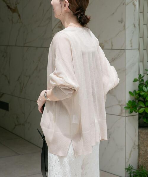ITEMS URBANRESEARCH(アイテムズ アーバンリサーチ)の「シアーVネックニットカーデ(カーディガン/ボレロ・レディース・グレー系その他/ブラック/ブルー/ライトブラウン・FREE)」の15枚目の写真
