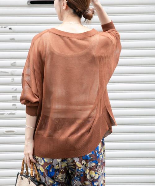 ITEMS URBANRESEARCH(アイテムズ アーバンリサーチ)の「シアーVネックニットカーデ(カーディガン/ボレロ・レディース・グレー系その他/ブラック/ブルー/ライトブラウン・FREE)」の19枚目の写真