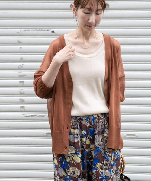 ITEMS URBANRESEARCH(アイテムズ アーバンリサーチ)の「シアーVネックニットカーデ(カーディガン/ボレロ・レディース・グレー系その他/ブラック/ブルー/ライトブラウン・FREE)」の21枚目の写真