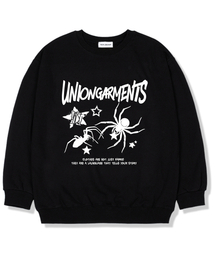 Union Garments（ユニオンガーメンツ）の「スタースパイダー 裏起毛オーバーサイズ スウェットシャツ ブラック（スウェット）」