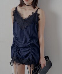 mline（エムライン）の「[mline]ストライプレースキャミワンピ（ワンピース）」