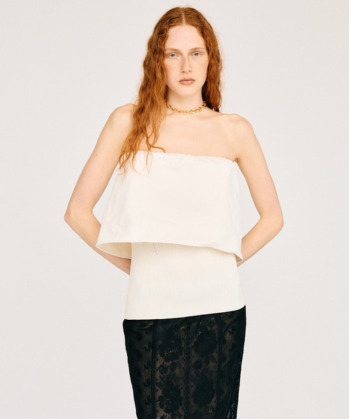 PRANK PROJECT（プランクプロジェクト）の「【2026Summer Pre-Order】マルチベアトップ / Multi Bare Top（チューブトップ・レディース・ホワイト/グレー/ブラック・FREE）」の2枚目の写真